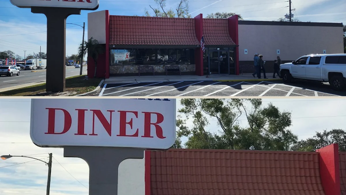 Classic diner booths and counter seating.